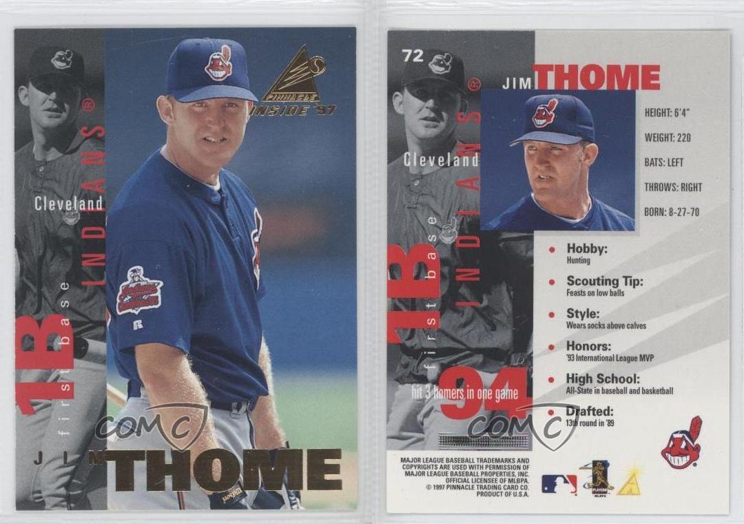 1997 Pinnacle Inside #72 Jim Thome - NM-MT