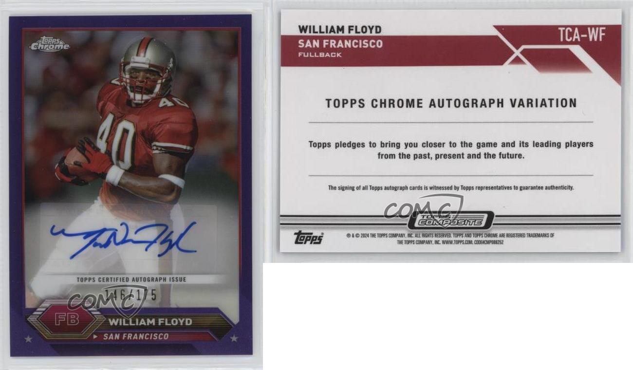 2023 Composite Topps Chrome Purple Refractor /175 William Floyd #TCA-WF Auto