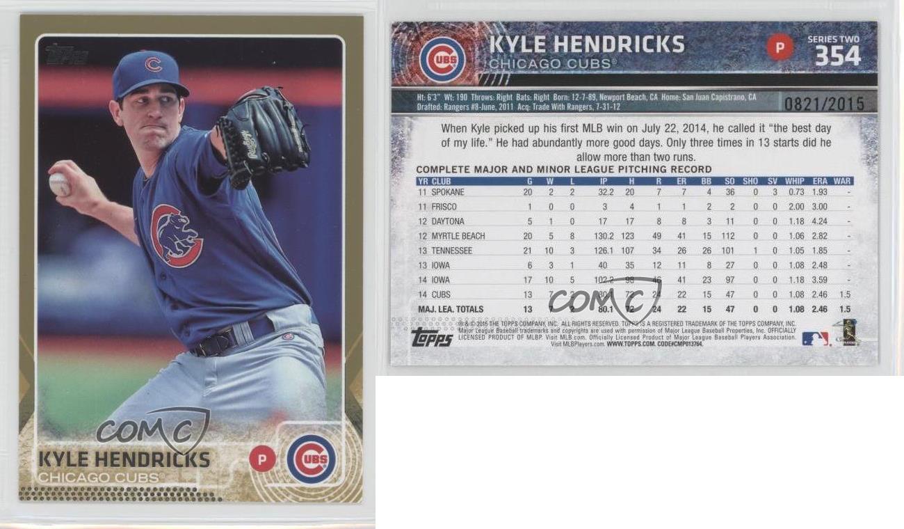 2015 Kyle Hendricks Chicago Cubs Topps Baseball Card # 354