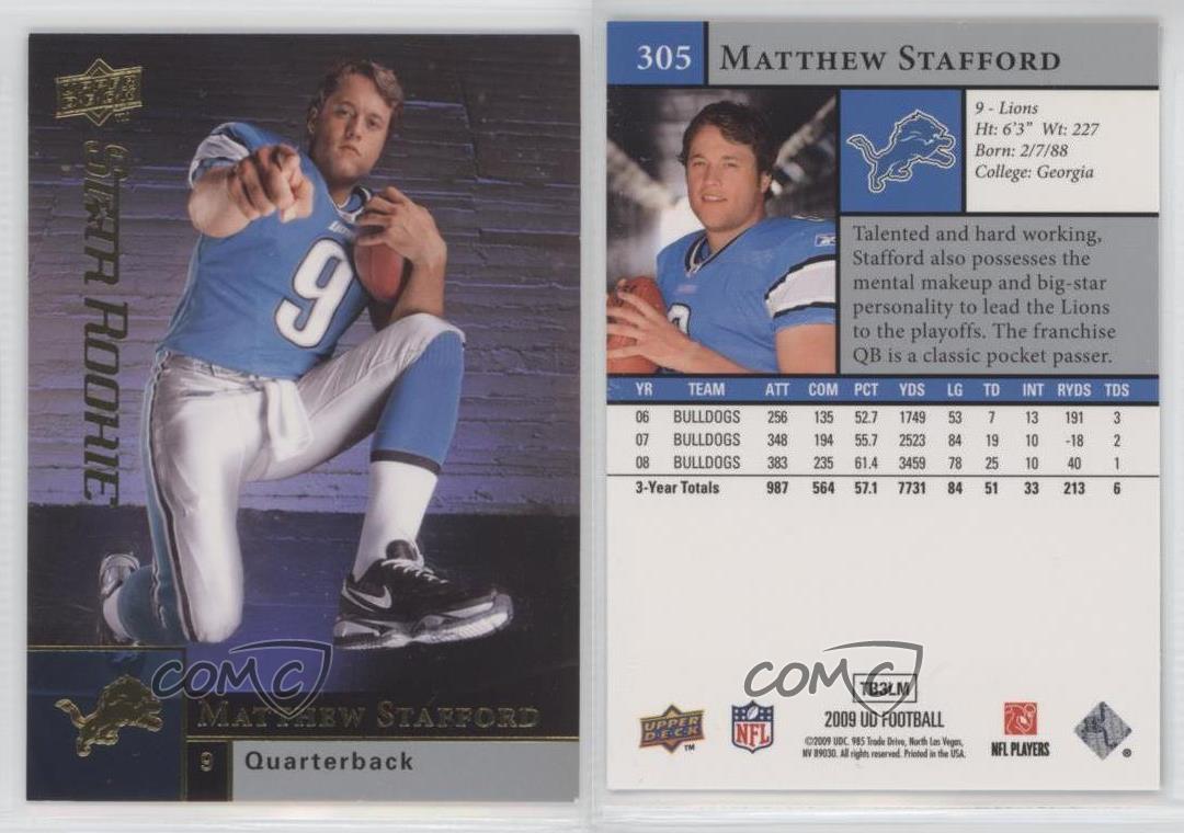 2009 Upper Deck Star Rookie Matthew Stafford #305 Rookie RC