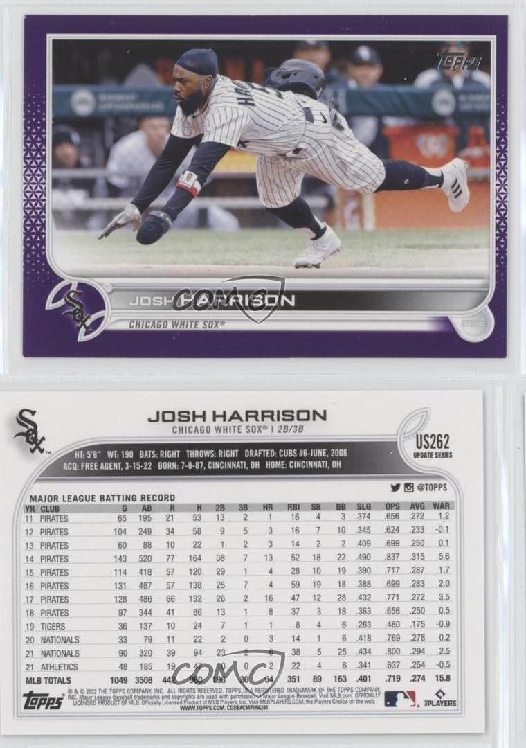 2022 Topps Update Meijer Purple Josh Harrison #US262 Baseball Card