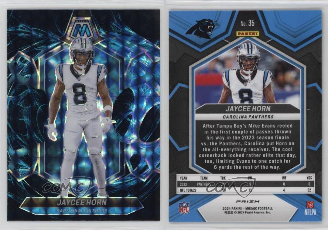 2024 Panini Mosaic Genesis Mosaic Prizm Jaycee Horn #35 - Imagen 3 de 3