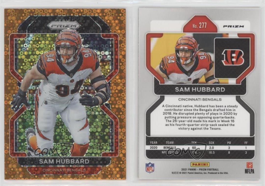 2021 Panini Prizm Orange Disco Prizm Sam Hubbard #277