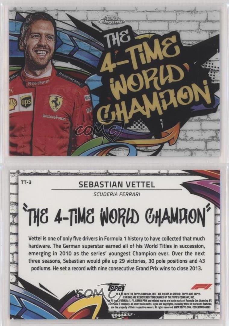 2020 Topps Chrome Formula 1 Track Tag Sebastian Vettel #TT-3 Rookie Patch RC