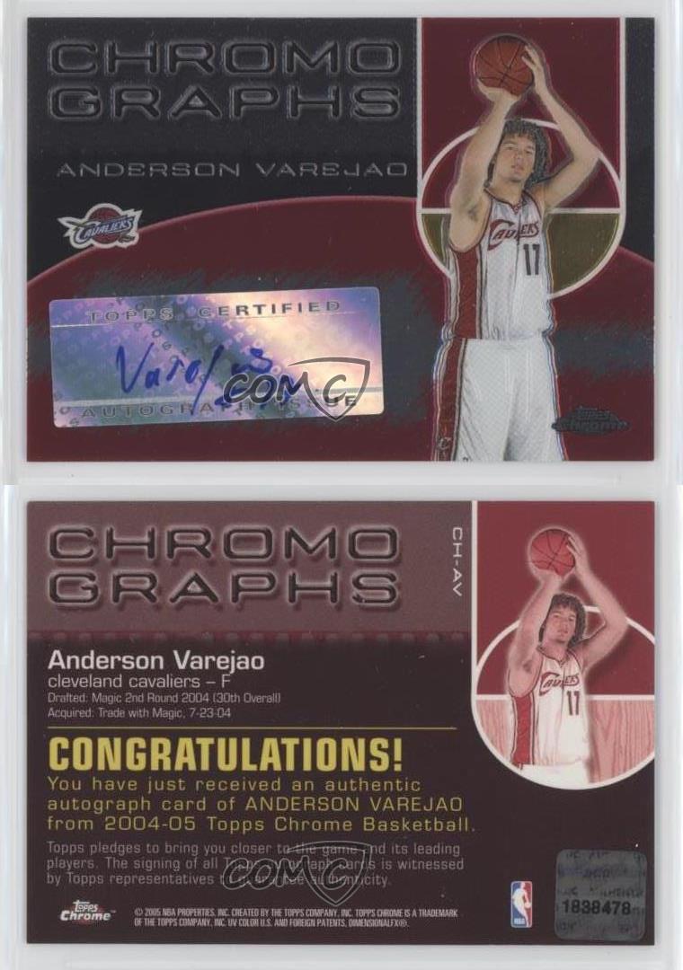 2004-05 Topps Chrome Chromographs Anderson Varejao #CH-AV Rookie Auto RC - Picture 4 of 4