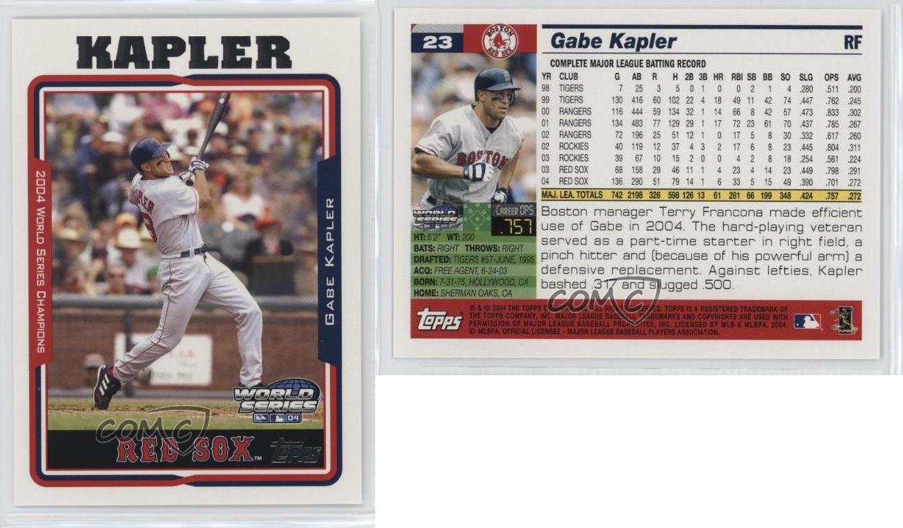 GABE KAPLER REMEMBERS THE 2004 WORLD CHAMPIONSHIP – Boston Baseball History