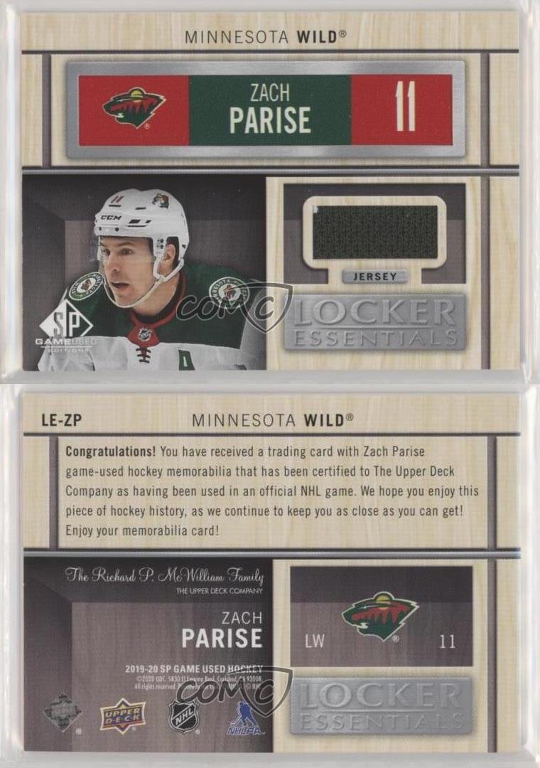 2019-20 Upper Deck SP Game Used Locker Essentials Zach Parise #LE-ZP