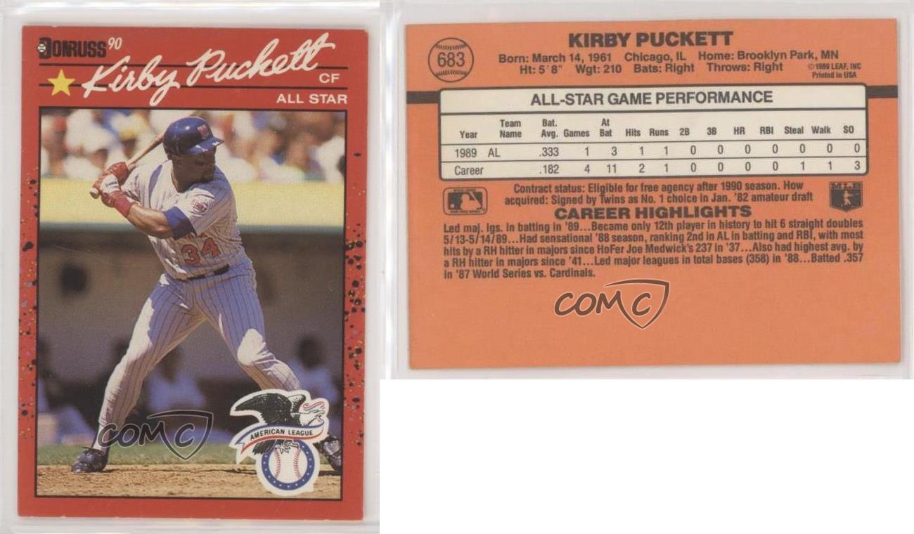 1990 Donruss Kirby Puckett (All-Star Game Performance above Stats) #  HOF | eBay