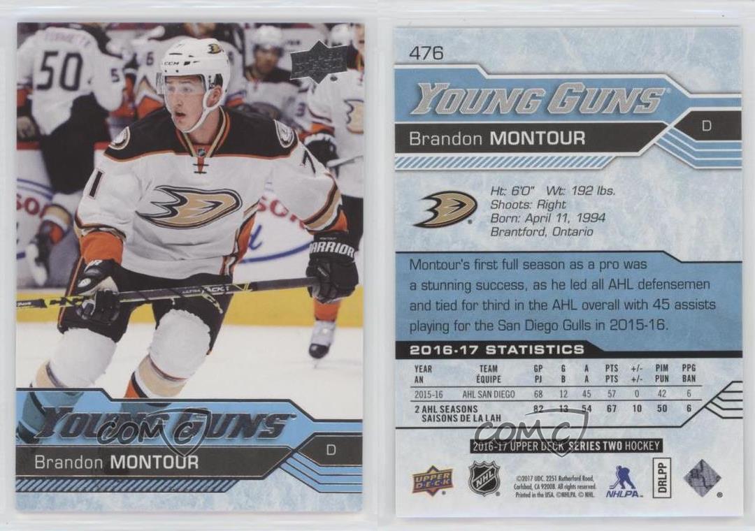 2016-17 Upper Deck Young Guns Brandon Montour #476 Rookie RC