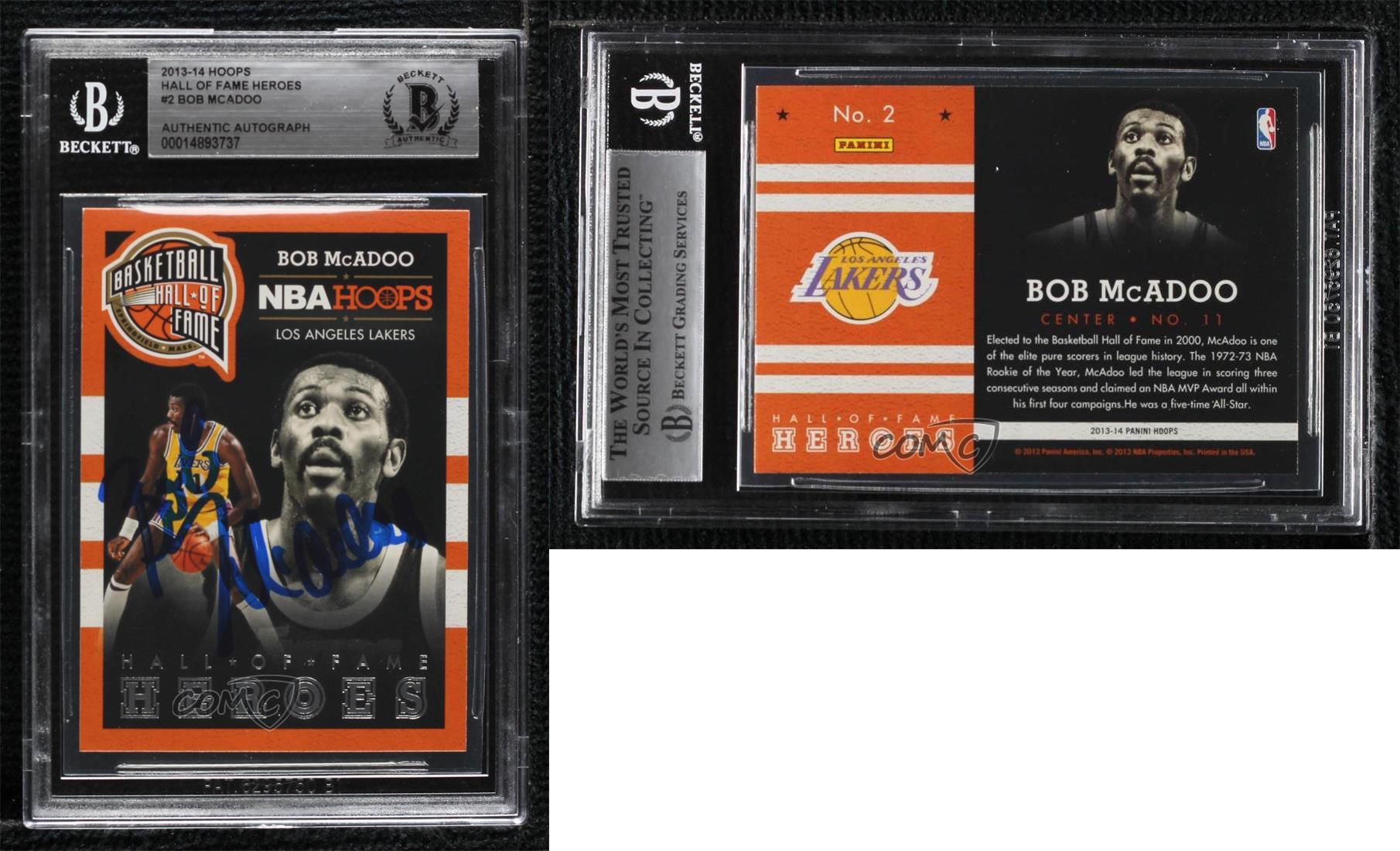 BAS 2013-14 NBA Hoops Hall of Fame Heroes Bob McAdoo #2 BGS Authentic Auto HOF - Picture 3 of 4