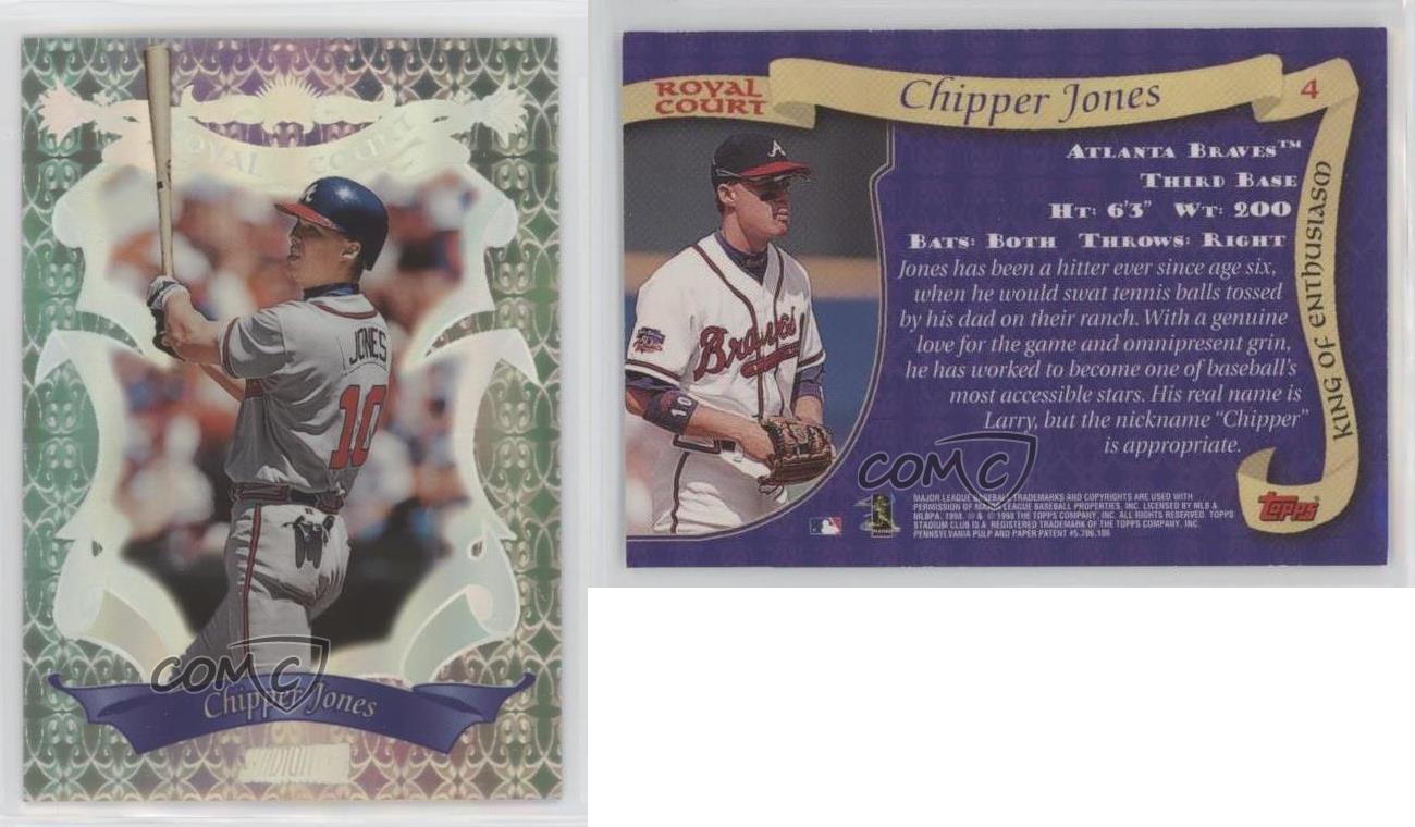 1998 STADIUM CLUB ROYAL COURT CHIPPER JONES #4 ATLANTA BRAVES HOF PSA 8  NM-MT 57157995 - AA Mint Cards