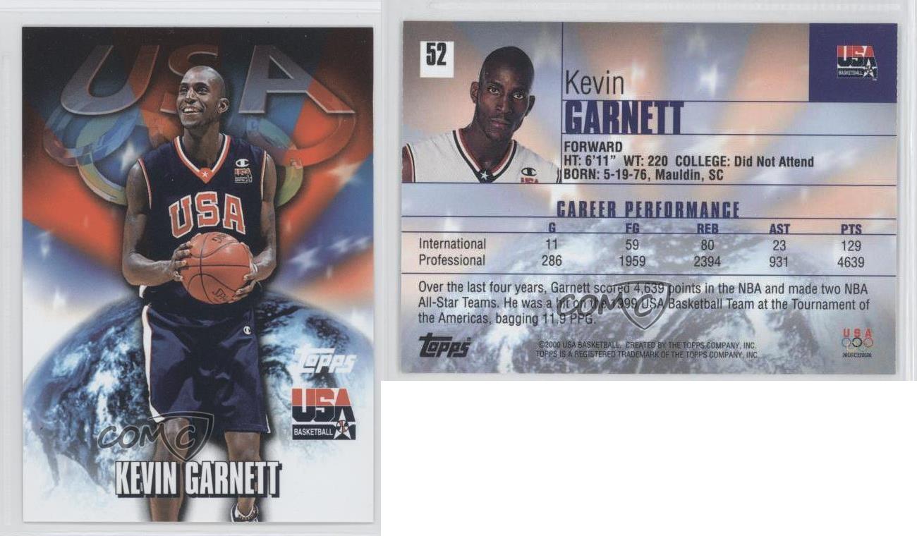 2000-01 Topps Team USA #52 Kevin Garnett (Olympics) Basketball Card | eBay