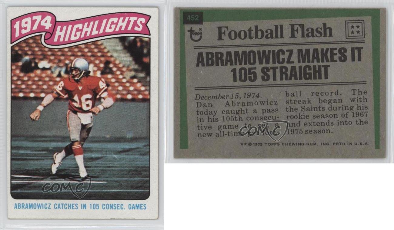 : 1975 Topps # 452 Highlights Dan Abramowicz San