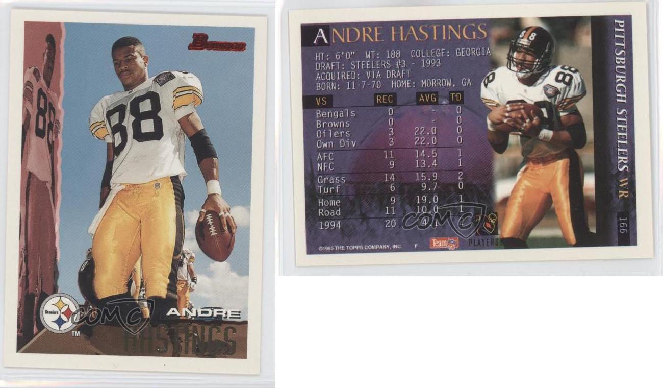 1995 BOWMAN ANDRE HASTINGS #166 PITTSBURGH STEELERS