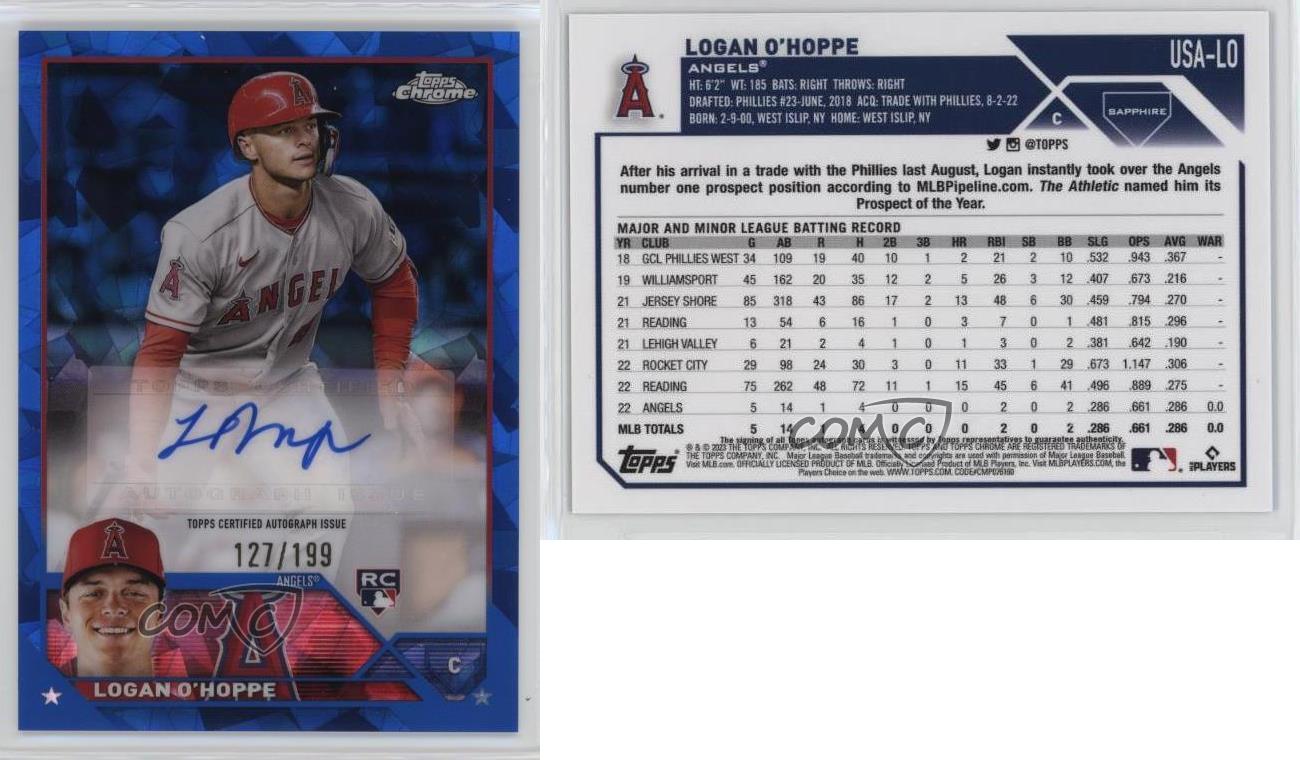 2023 Topps Chrome Sapphire LOGAN O'HOPPE Rookie (RC