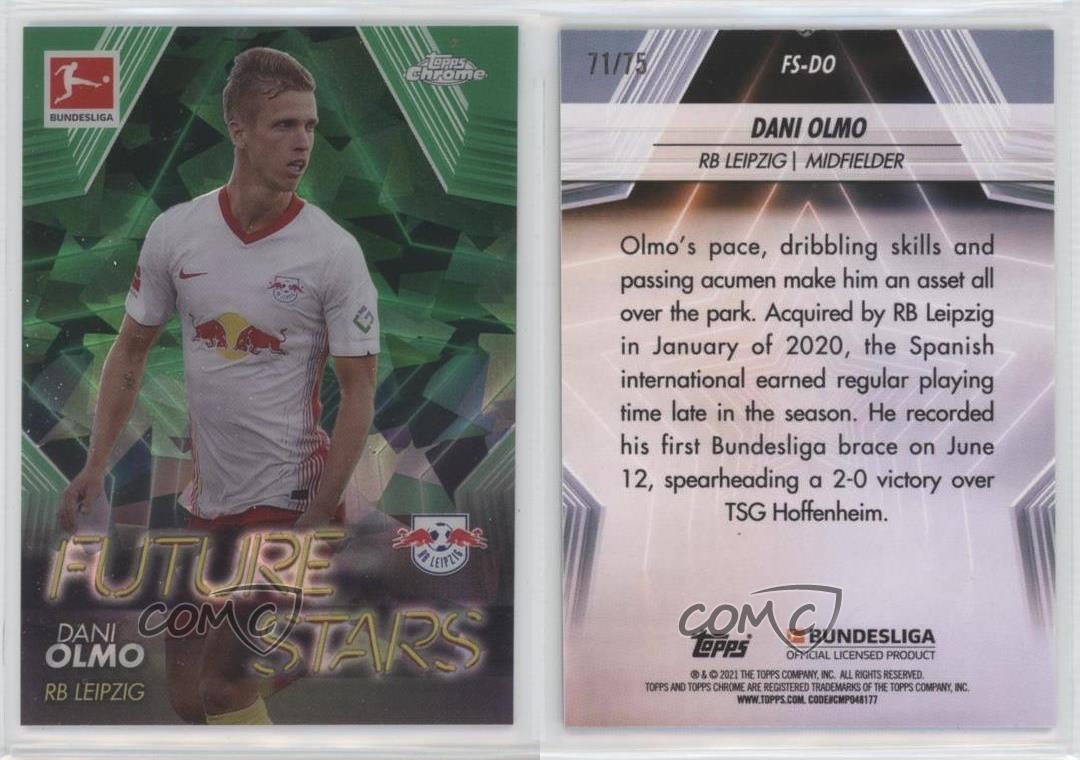 2020-21 Topps Chrome Bundesliga Sapphire Edition Green /75 Dani Olmo Rookie RC