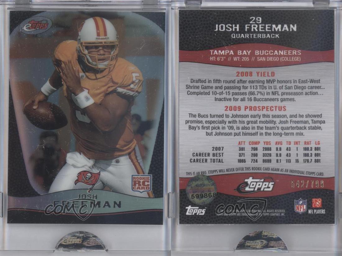 2009 eTopps /799 Josh Freeman #29 Rookie RC - Picture 3 of 4