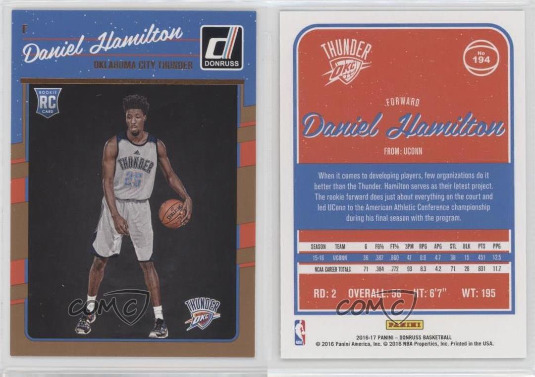 Rookie 2016-17 Panini Donruss Basketball Sammelkarte #194 Daniel Hamilton 