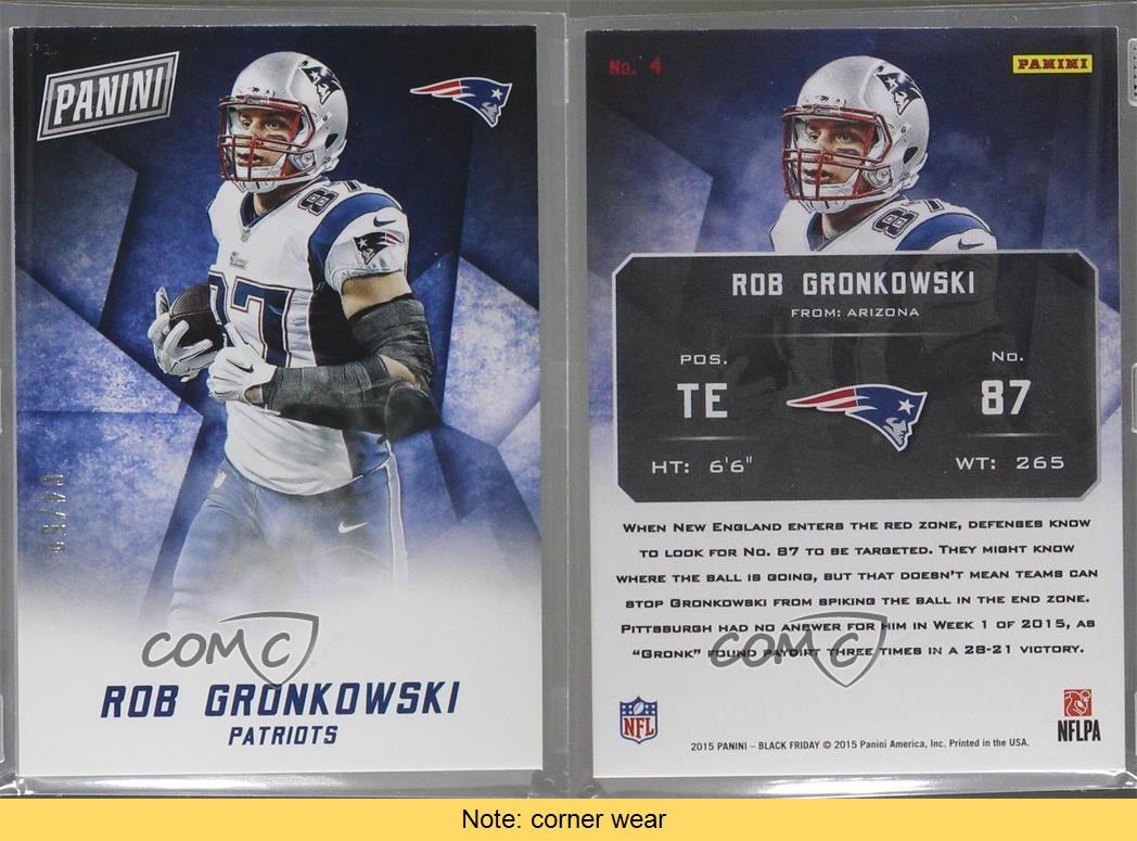 ROB GRONKOWSKI 2015 Panini Black Friday THICK Stock Card 48/50