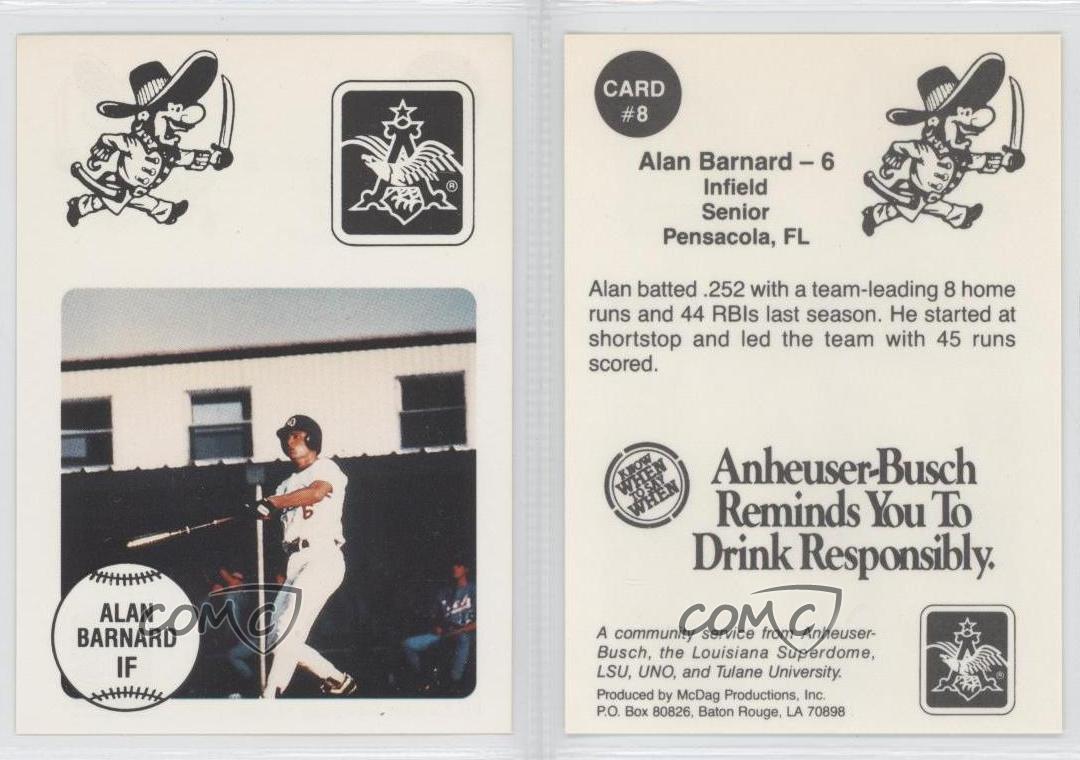 1990 Anheuser-Busch Challenge Louisiana College 2024 Baseball Alan Barnard #8