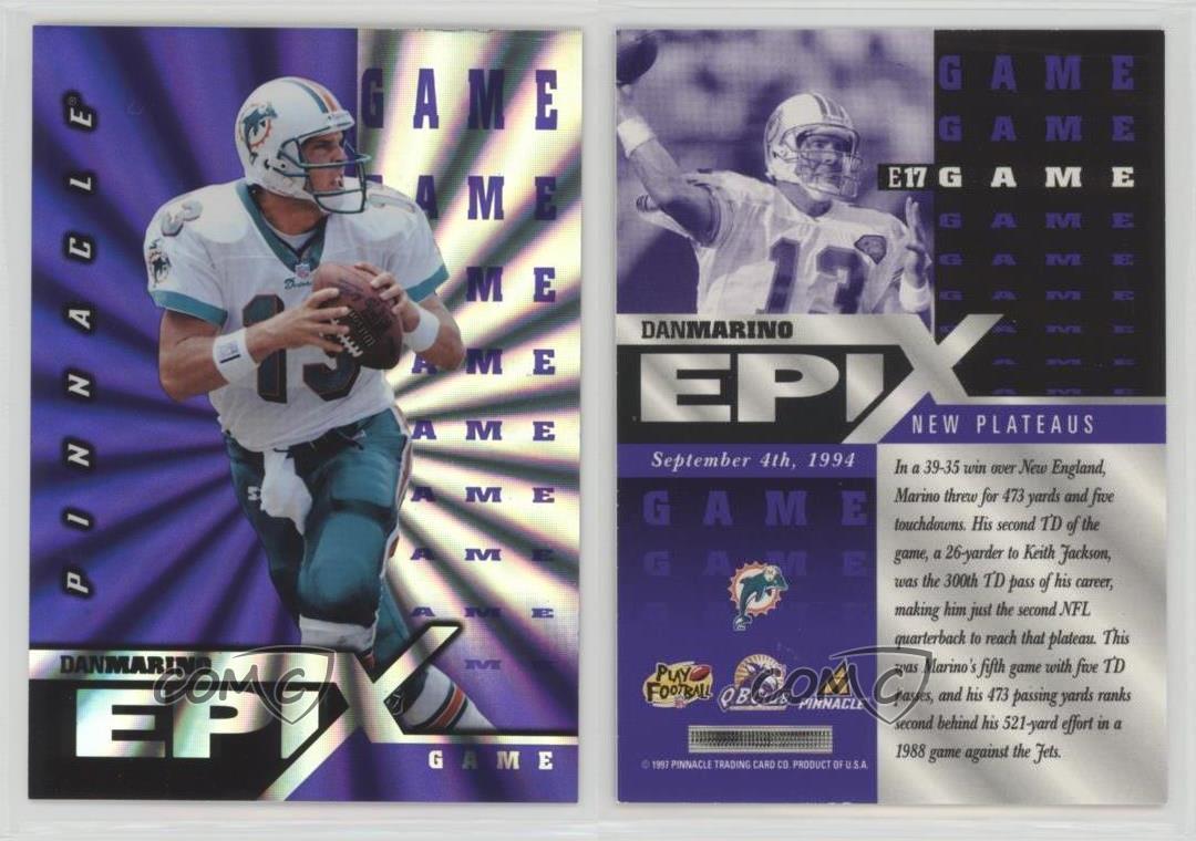 Juego Epix 1997 certificado Pinnacle púrpura Dan Marino #E17 patio - Imagen 3 de 4