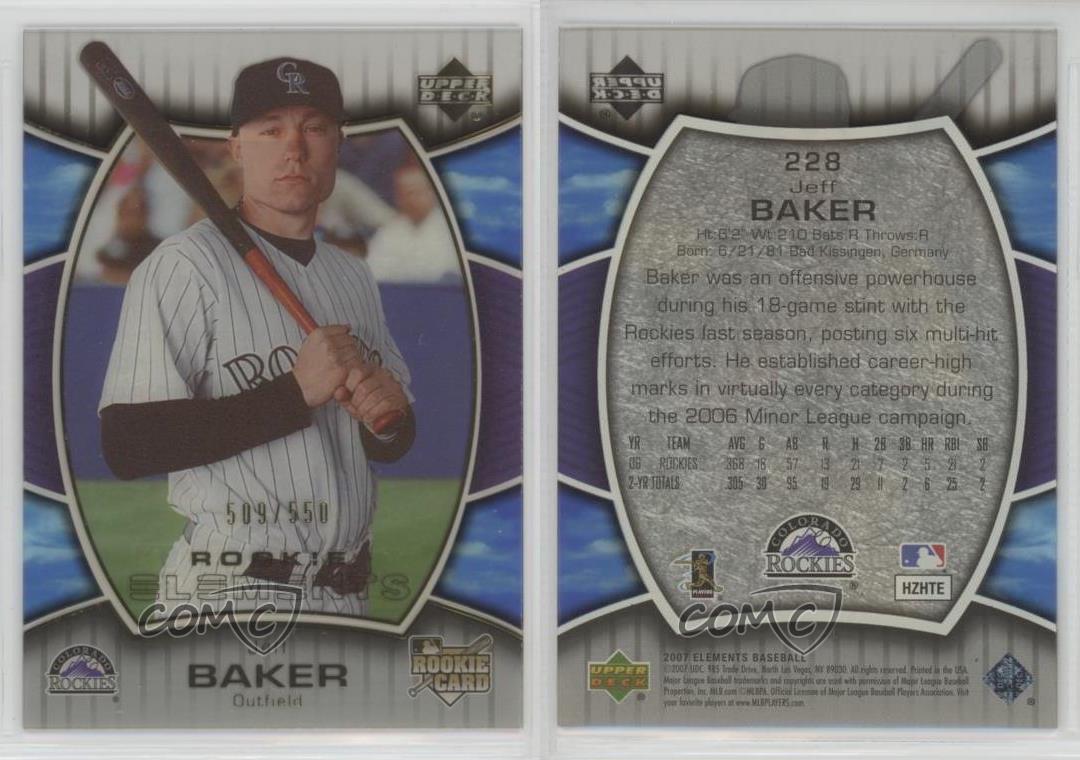 2007 Upper mode Deck Elements Rookie Elements /550 Jeff Baker #228