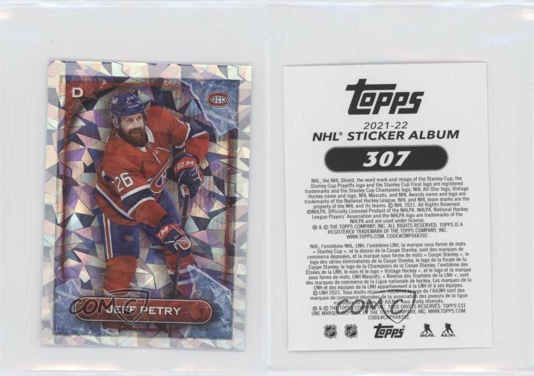 2021-22 Topps NHL Sticker Collection Jeff Petry #307