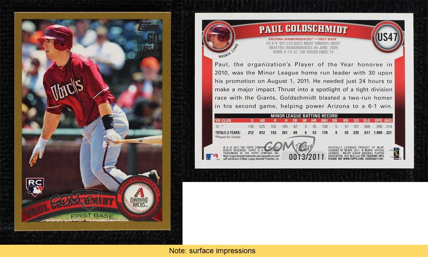 2011 Topps Update Baseball #US47 Paul Goldschmidt Rookie Card