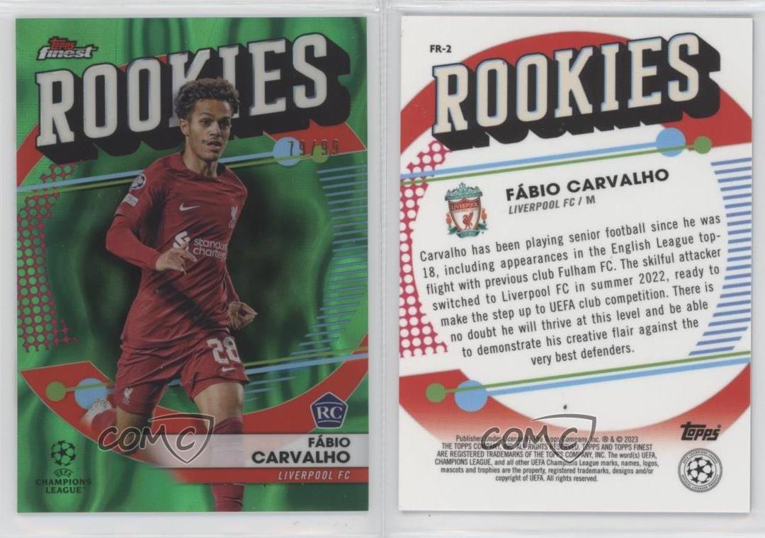 Refractor de lava verde 2022-23 Finest UEFA Clubes Competitions/99 Fabio Carvalho RC - Imagen 4 de 4