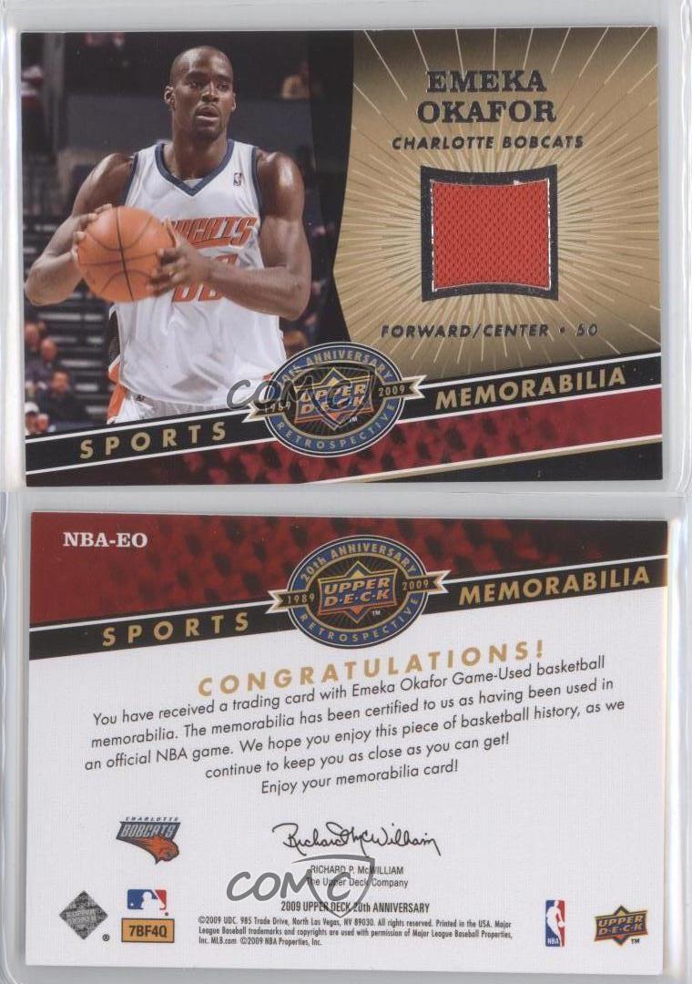 2009 Upper Deck 20th Anniversary Emeka Okafor NBA-EO Memorabilia Card