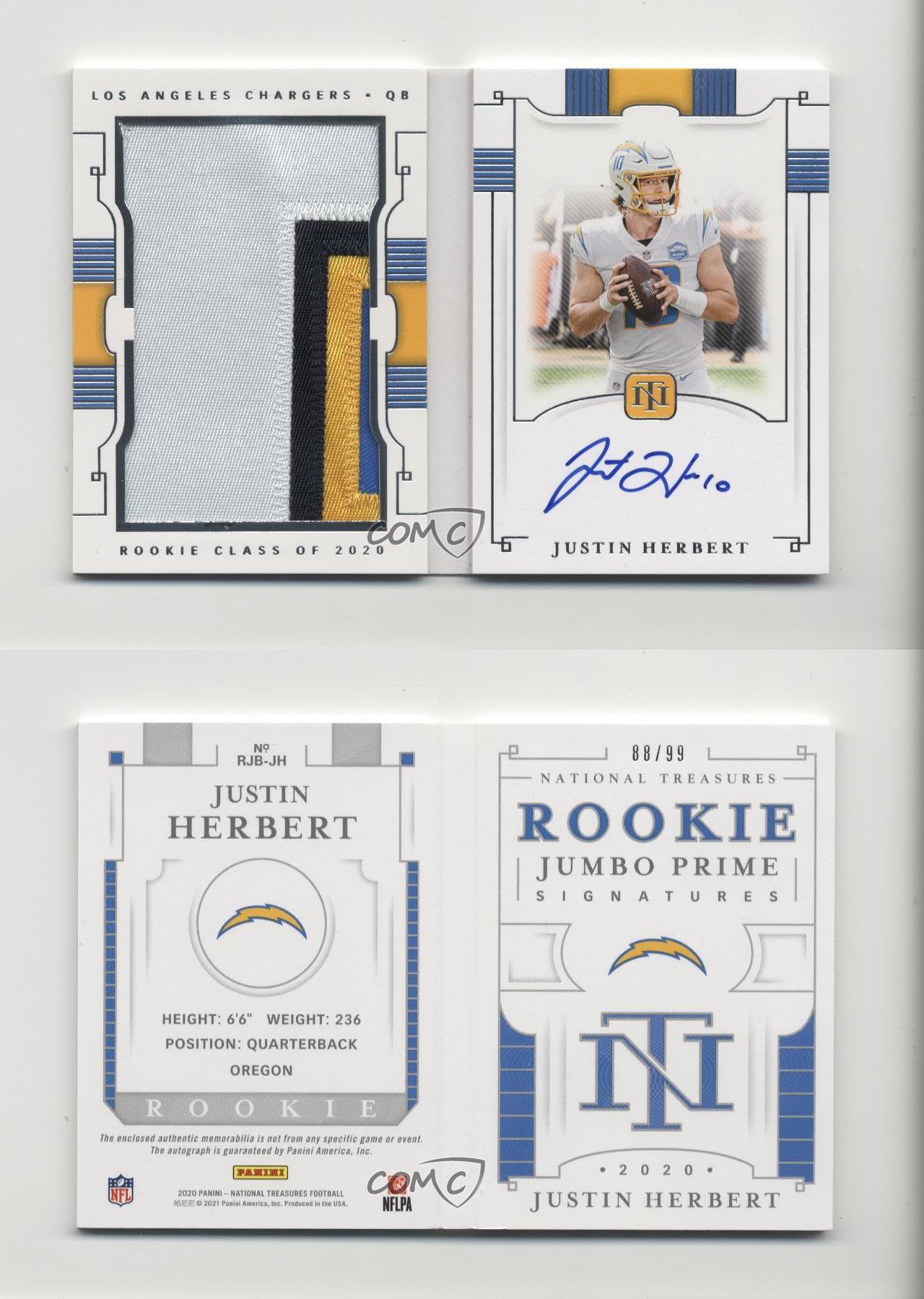 2020 Panini National Treasures /99 Justin Herbert #RJB-JH Auto RC - Bild 3 von 3