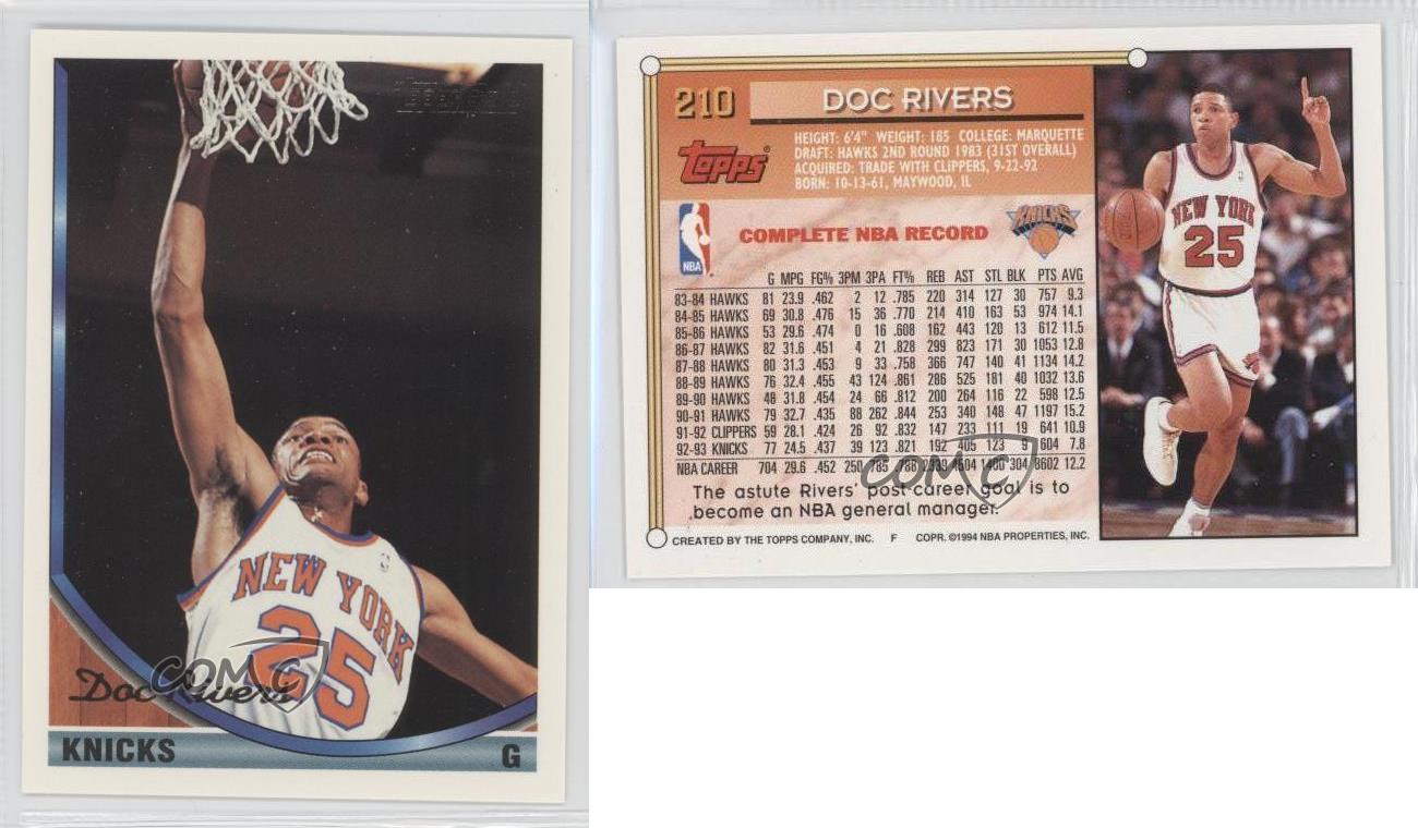 1993-94 Topps Gold #210 Doc Rivers New York Knicks Basketball Card | eBay