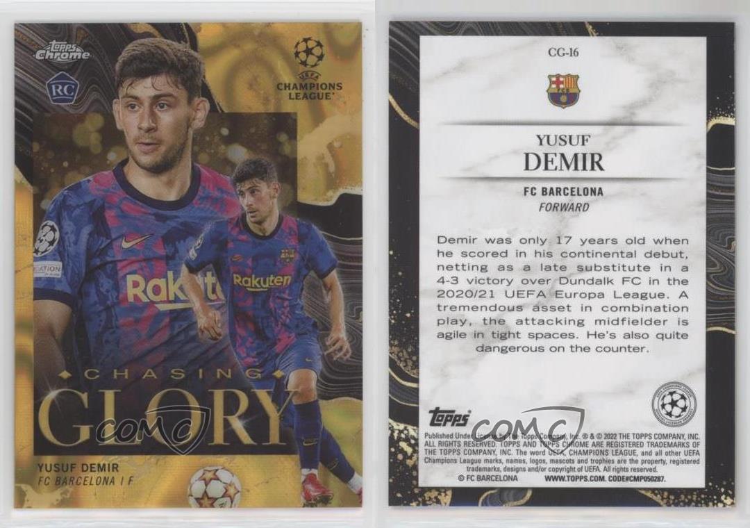 2021-22 Topps Chrome UCL Chasing Glory Gold Lava Yusuf Demir 2021-22 Topps Chrome UCL Chasing Glory Gold Lava Yusuf Demir