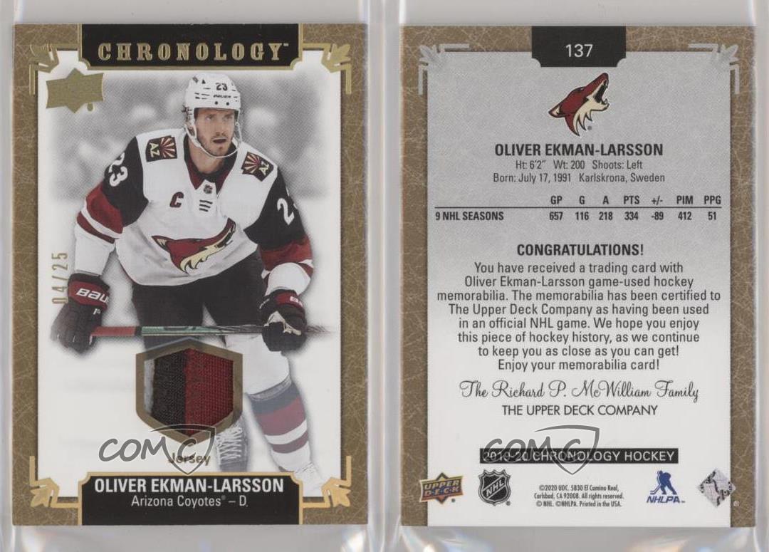 2019-20 Upper Deck Chronology Gold Premium /25 Oliver Ekman-Larsson #137