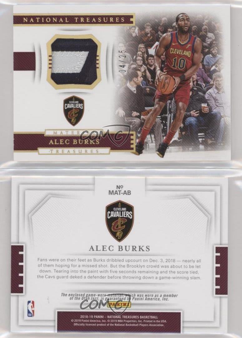 2018-19 Panini National Treasures Material Prime/25 Alec Burks #MAT-AB - Imagen 3 de 3