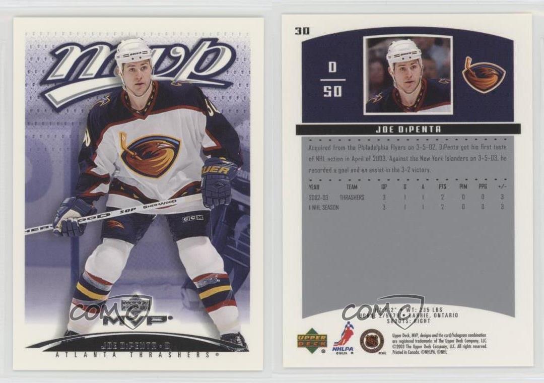 2003-04 Upper Deck MVP Joe DiPenta #30 Rookie RC - Imagen 4 de 4