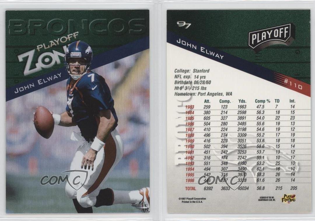 1997 Playoff Zone John Elway #110 Denver Broncos