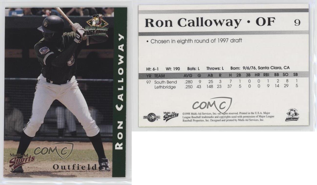 1998 collection Multi-annonces Sports South Bend Silver Hawks Ron Calloway #9