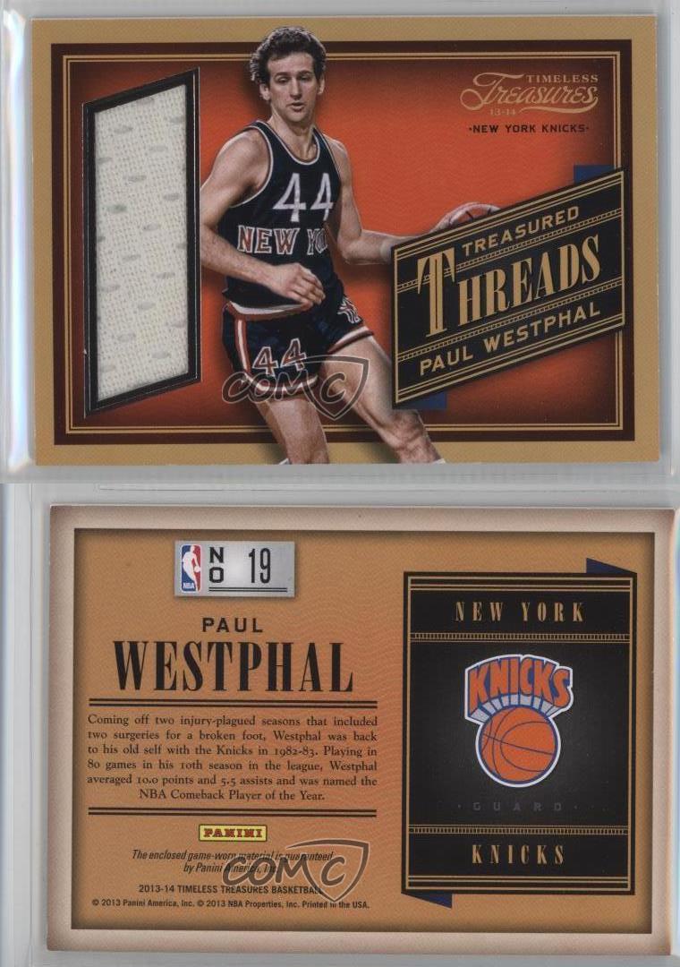 2013-14 Panini Timeless Treasures Treasured Threads Paul Westphal #19 HOF