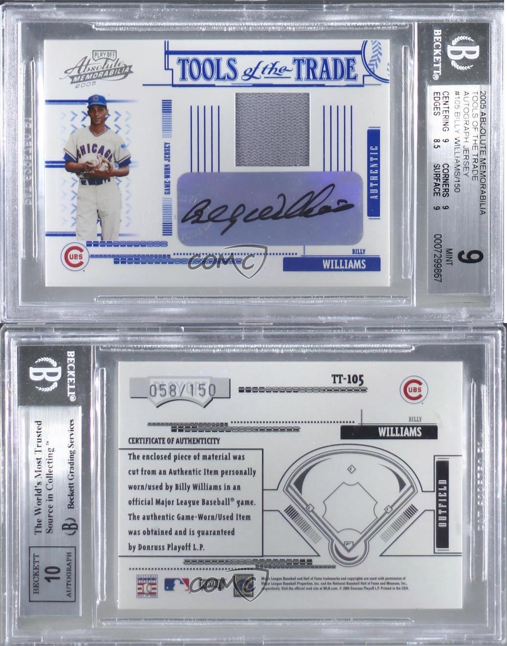 2005 Absolute Memorabilia Billy Williams Card With Authentic Worn Jersey  /85 – All In Autographs