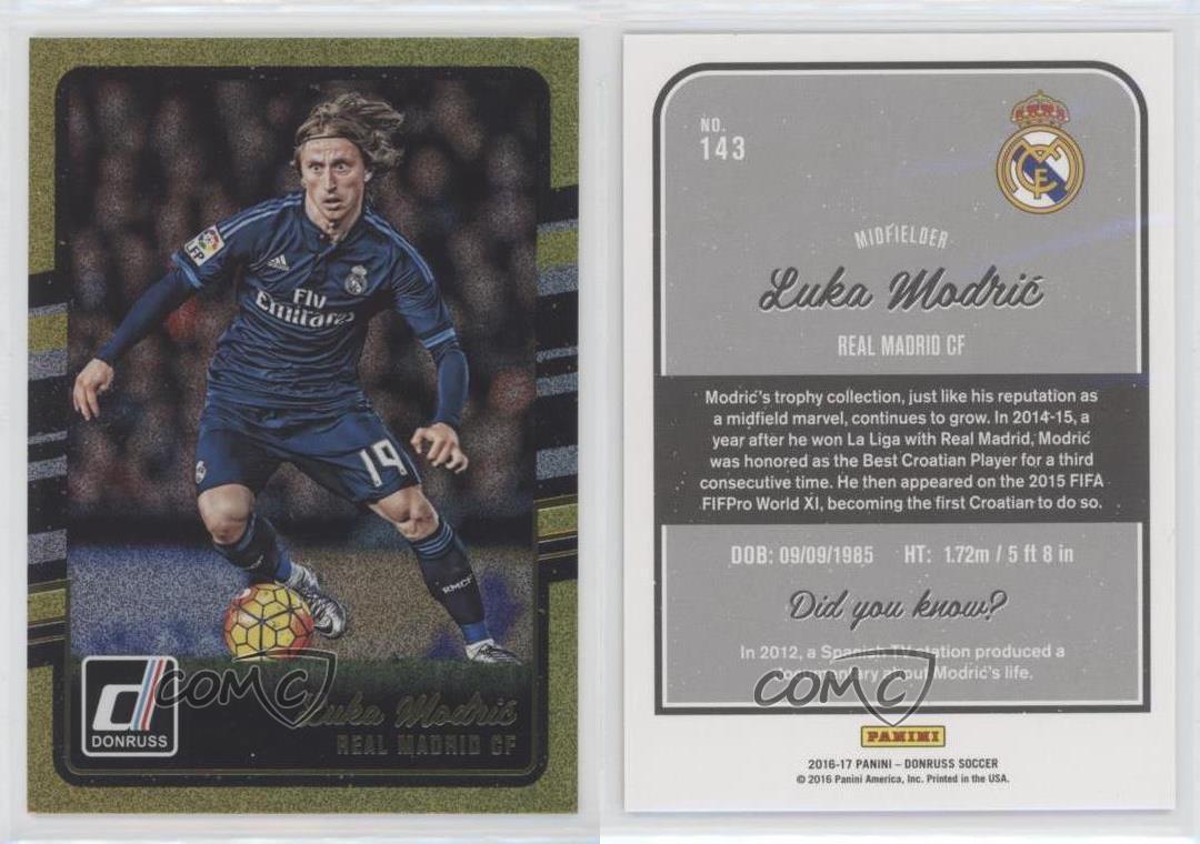 2016-17 PANINI DONRUSS Soccer LUKA MODRIC GOLD | Croatia | Real Madrid