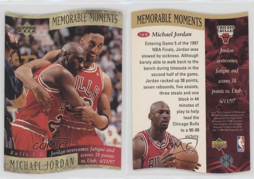 1997-98 Upper Deck Collector's Choice Memorable Moments Michael Jordan #1  HOF | eBay