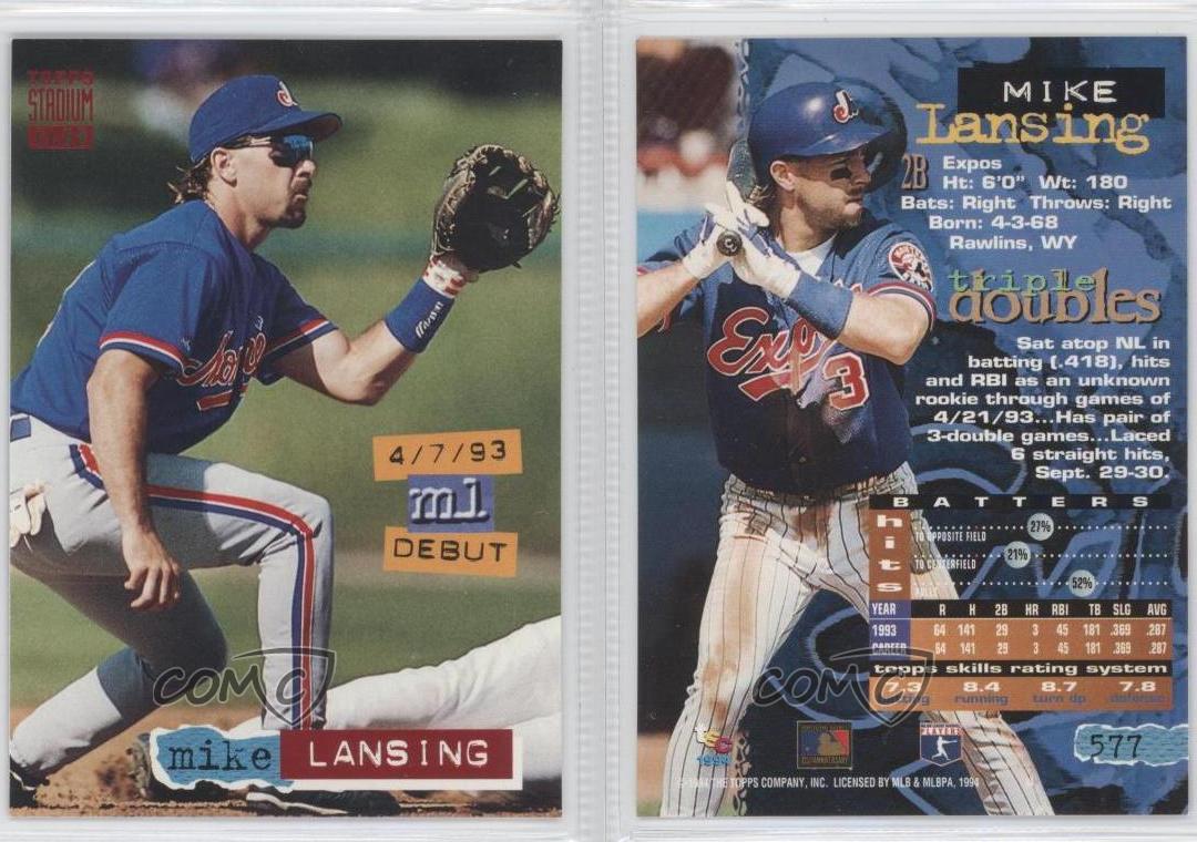 1994 Topps Stadium Club 577 Mike Lansing Montreal Expos Baseball Card eBay