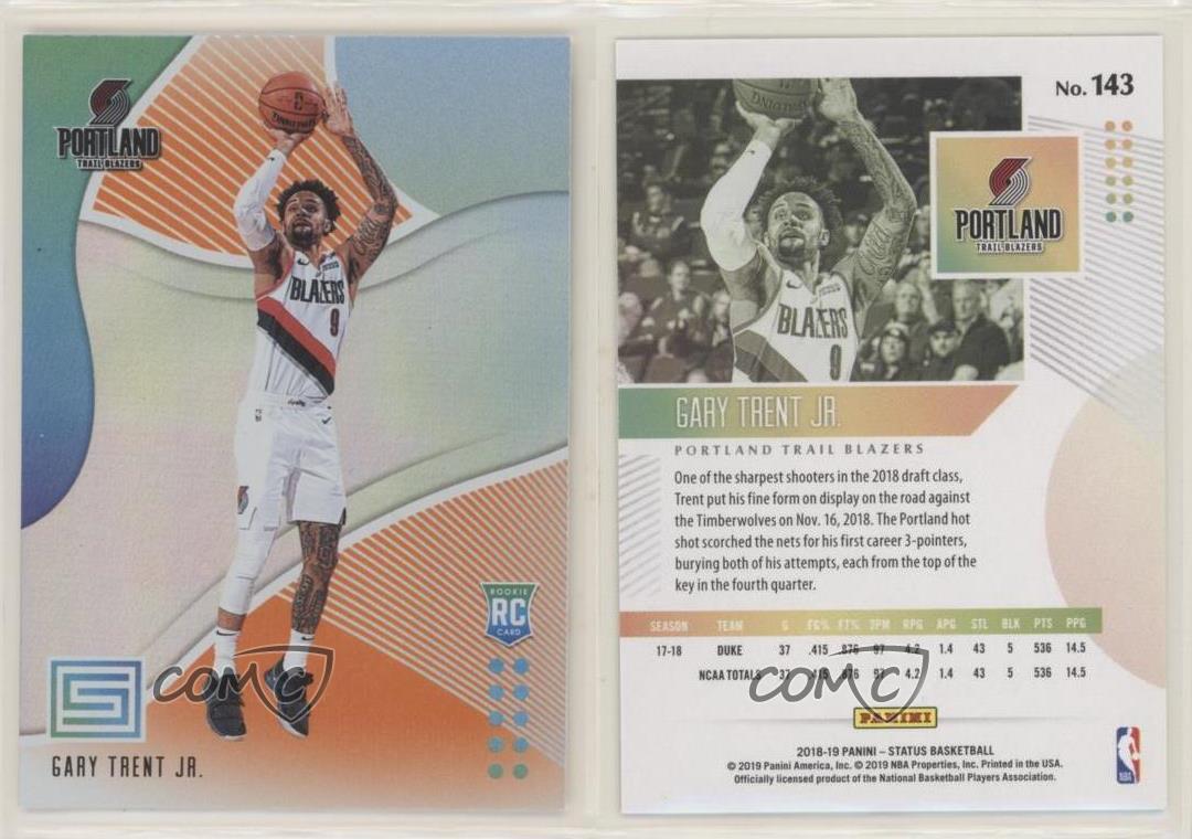 2018-19 Panini Status Rookies 1 Orange Gary Trent Jr #143 Rookie RC - Foto 4 di 4