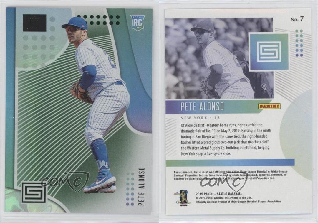 2019 Panini Chronicles Status Green Pete Alonso #7 Rookie RC