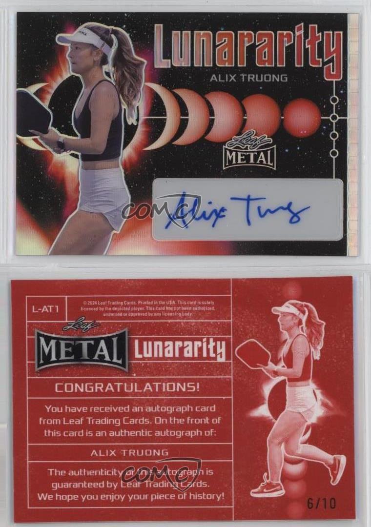 Pickleball Lunararity 2024 hoja de metal/10 Alix Truong #L-AT1 automático - Imagen 3 de 3