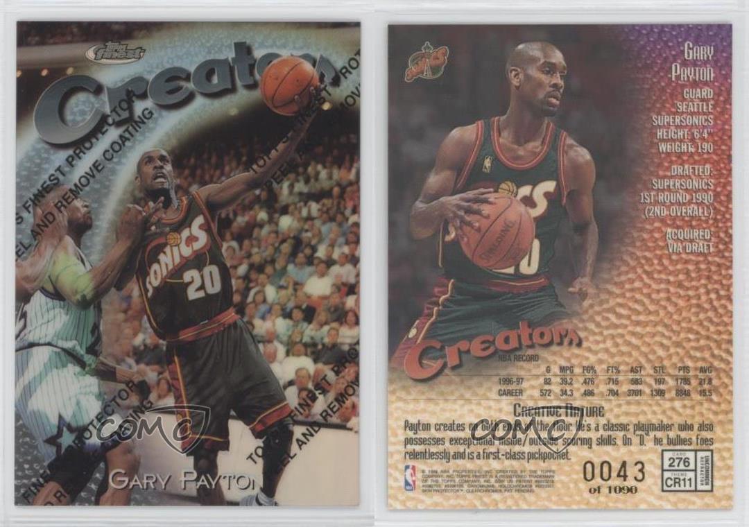 1997-98 Topps Finest Uncommon - Silver Refractor /1090 Gary Payton #276 HOF