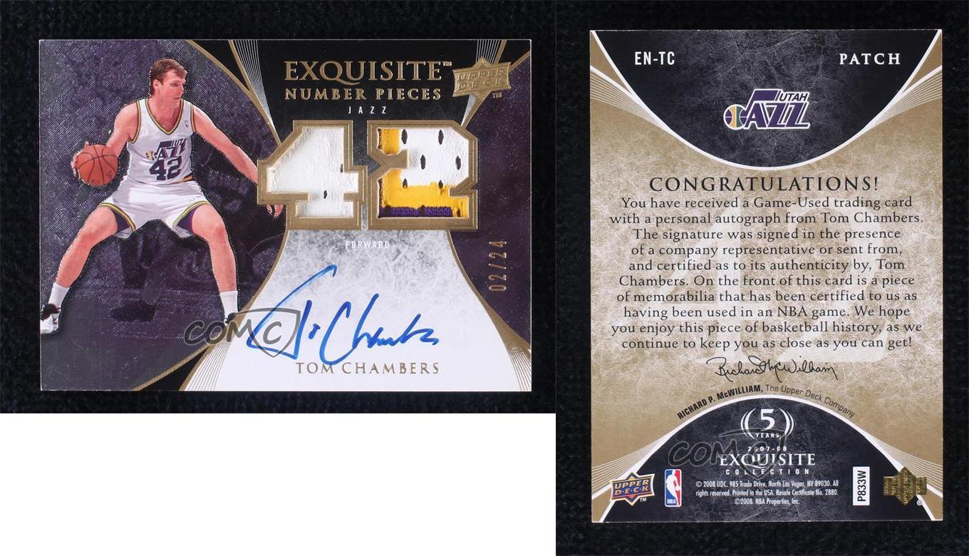 2007 Upper Deck Exquisite Collection Number Pieces /24 Tom Chambers #EN-TC Auto - Picture 3 of 3