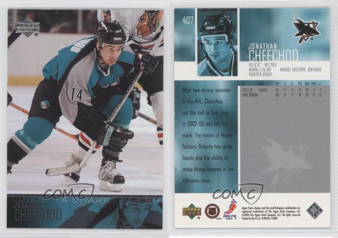 2003-04 Jonathan Cheechoo Game Worn Jersey. Hockey Collectibles, Lot  #19991