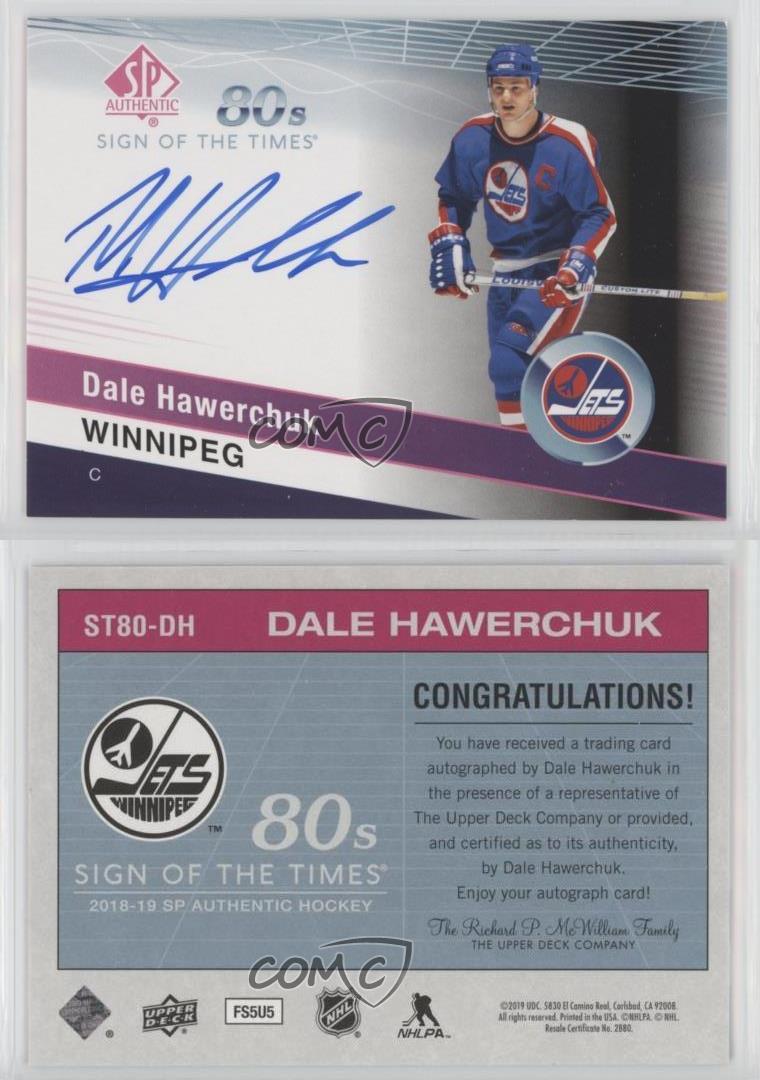 2018-19 SP Authentic Sign of the Times 80s Dale Hawerchuk #ST80-DH Auto HOF - Picture 3 of 3